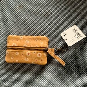 Free People leather small wallet and keychain NWT